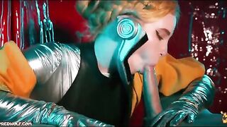 Ballerinas in a threesome sex with femdom and facesitting, inspired by Atomic Heart