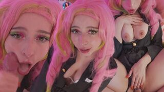 Mitsuri Kanroji gets her pussy and mouth full of cock