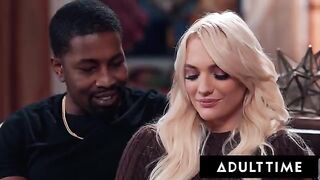 Kenna James gets her throat and pussy filled with cum in a hot threesome