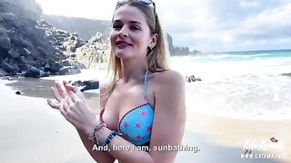 A sexy girl with a luxurious ass got fucked on the beach