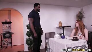 Redhead slut Madison Morgan gets pounded by BBC