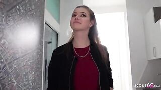 Small German casting with hot teen Olivia Sparkle for big cock