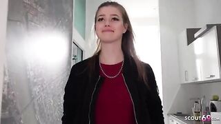 Small German casting with hot teen Olivia Sparkle for big cock