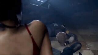 Ada Wong cheating on Leon with a monster in a 3D animated scene