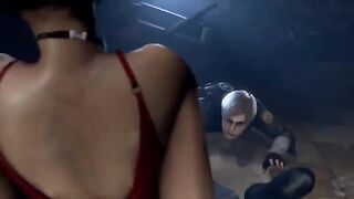 Ada Wong cheating on Leon with a monster in a 3D animated scene