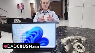 Eva Nyx gets her pussy filled with cum by her stepdad in a taboo scene