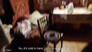 The guy picked up a slut and fucked her in an abandoned house, raw and real