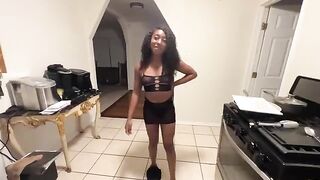 The stepfather fucked her ass hole when she wanted to go out with her boyfriend