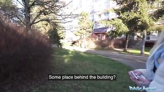 The sexy German blonde MILF is paid to have sex in public