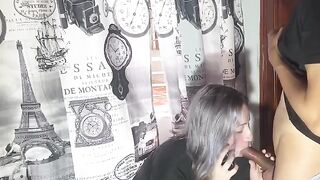 A very naughty girl getting fucked by her stepbrother while on the phone with her boyfriend