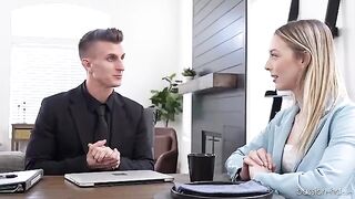 A skinny blonde gets fucked hard to impress and get the job done