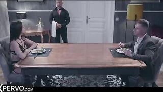 A dinner guest turns out to be the main course for a swinging couple in a steamy encounter