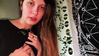 A stepsister gets caught jerking off by her boyfriend