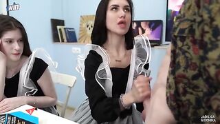 The labor teacher fucked two students hard in class