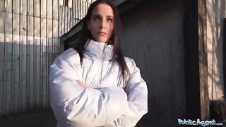 Brunette babe agreed to get fucked in public for a cash reward