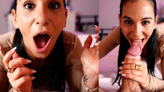 I swallowed a huge dick and got cum in my mouth - Begging for it