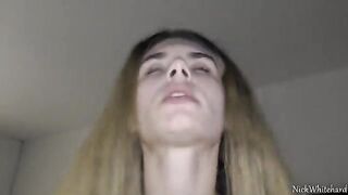 Cute teen with pink lips gets her pussy dripping wet