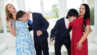 Pervert stepsons learn to fuck from their big-titted stepmoms