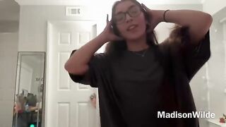 Skinny Latina gives her boyfriend a blowjob and more