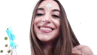 Hot and petite fairy Venice Rose takes a huge cock in her tight pussy