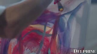 Art teacher Silvia Saige gives her student a sensual sex lesson in this steamy scene