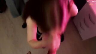 The cute girl seduced her roommate through a familiar touch