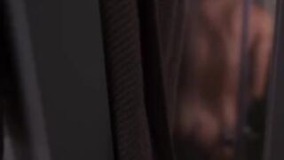 A girl took a bath and her neighbor peeped through the wall with a camera