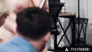 Natasha Nice, tempting maid with huge boobs, gets into a threesome