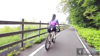 Outdoor sex with a step mom while cycling