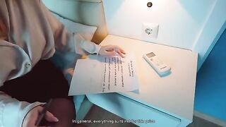 The stupid girl student didn’t read the lease and paid with her pussy