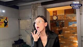 A guy spied his hot stepmom in the shower and fucked her there