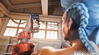 Junker Queen destroys Mei’s pussy in an extreme 3D animated scene