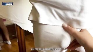 The stepmom with big tits is very horny, she loves to have sex