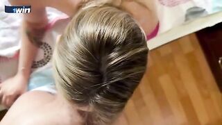 The stepmom with big tits is very horny, she loves to have sex
