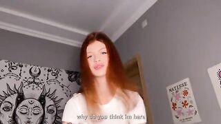 A red-haired beauty approached and immediately started to suck with passion