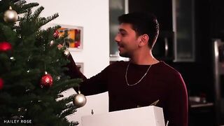 The Christmas surprise for the young couple was a stunning boobie