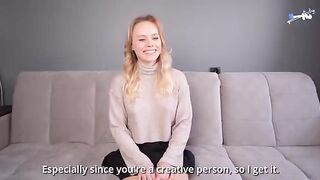 A blonde with a big ass fell in love, got fucked, and received a cumshot on her face