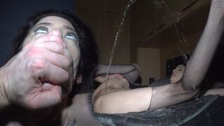 She reached such a strong orgasm that she almost hit the ceiling