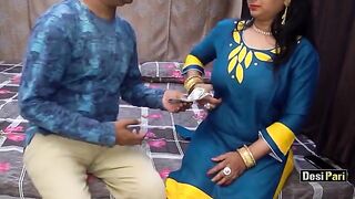 Desi Pari aunty gets fucked for money with clear Hindi audio