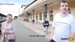 The hunter met a girl at the train station and paid for sex