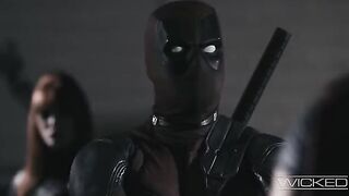 Black Widow gets fucked by four guys, including Deadpool, in a wild parody