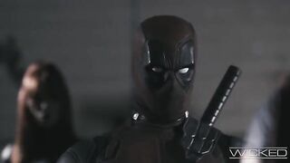 Black Widow gets fucked by four guys, including Deadpool, in a wild parody