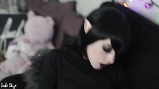 Vampire Mavis from Hotel Transylvania gives her fang a blowjob for the first time
