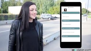 A woman meets a guy on a dating app and fucks with him