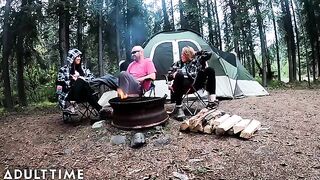 POV of two hot poly wives enjoying a wild threesome