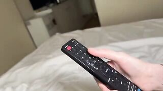 A red-haired girl in sexy lingerie seduces her boyfriend to fuck her