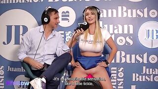 Latina blonde moans as she's fucked by a powerful sex machine