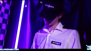 A guard was caught and femdom-fucked by a creepy puppet