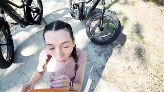 Cute cyclist gets a huge dick from a tourist