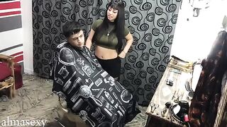 Horny guy fucked sexy Argentine chick in the barbershop